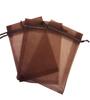 200 Pcs Brown 3x4 Sheer Drawstring Organza Bags Jewelry Pouches Wedding Party Favor Gift Bags Gift Bags Candy Bags [Kyezi Design and Craft] view 1