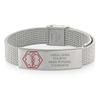 American Medical ID  Sleek Mesh Medical Alert ID Bracelet  Surgical Stainless Steel, Adjustable ID Band Sizing & Clasp, 4 Lines Personalized Engraving Included view 1
