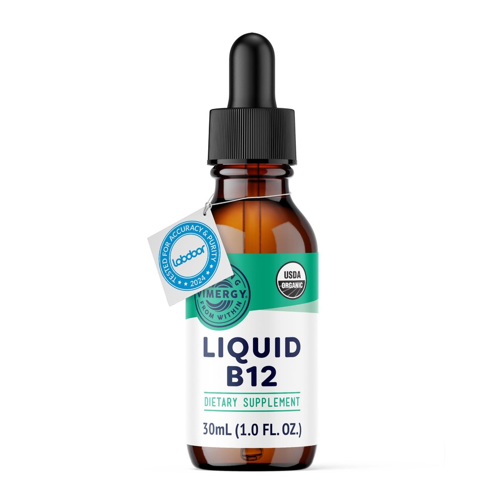 Vimergy USDA Organic Liquid Vitamin B12 Supplement 2500 mcg, Methylcobalamin & Adenosylcobalamin Fast-Absorbing Energy Support, Vegan, Non-GMO B12 Vitamins for Women & Men 30 Serving (30 mL)