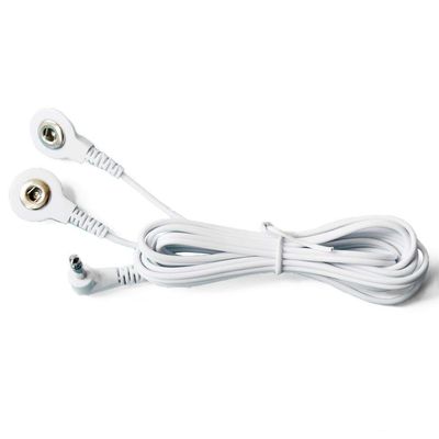 3.5mm (Headphone Jack) Replacement Electrode Wires Standard Connection Snap 3.5mm Cable for Tens EMS Massage Units (2 Pack)