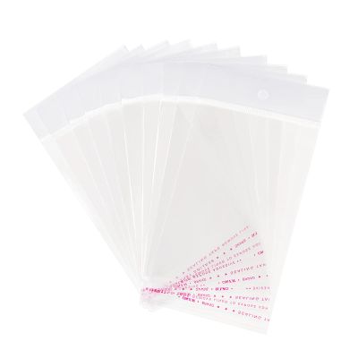 ARRICRAFT 1000pcs Long Cellophane Bags Resealable Clear Plastic bags with Hanging Hole for Jewelry Display, 9x13cm
