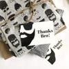 10 pc Thanks Bro Mens Beard Mustache Bachelor Bridal Birthday Party Thank You Card Blank Backing Notecard Set view 2