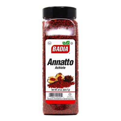 Badia Whole Annatto 22 oz Warm, Peppery, Slightly Nutty Flavor Achiote Seeds for Natural Color & Seasoning