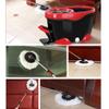 Rotating mop Hand Pressure Automatic Dehydration Metal Basket Metal Pedal Household Mop Bucket, Stainless Steel Dish 4 mop Heads Reddish Black view 2