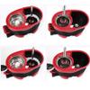 Rotating mop Hand Pressure Automatic Dehydration Metal Basket Metal Pedal Household Mop Bucket, Stainless Steel Dish 4 mop Heads Reddish Black view 4