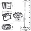 Rotating mop Hand wash Free Automatic Dehydration Wet and Dry Household Mop Bucket, Set 3 mop Heads Two Colors(Color:Purple) view 2