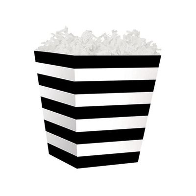NW Black Stripes Sweet Treat Gift Boxes - 4 x 4 x 4 1/2in. - 48 Pack