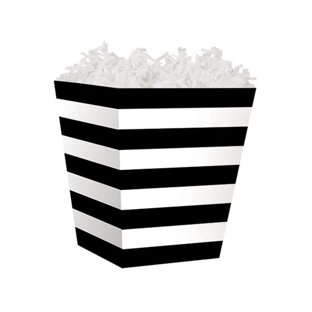 NW Black Stripes Sweet Treat Gift Boxes - 4 x 4 x 4 1/2in. - 48 Pack