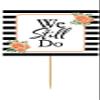 Black and White Floral Party Cake Cupcake Decoration Toppers (We Still Do 24pk Cupcake Picks) view 1