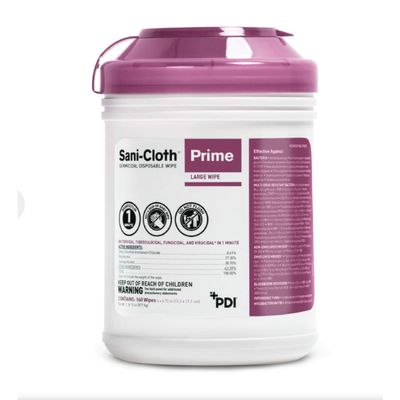 Pdi P25372 Disposable Germicidal Wipes, Large, Case, 12 Boxes, 1920 Wipes, 6.75" X 6", Wipes Canister