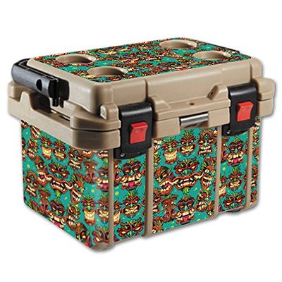 MightySkins Skin Compatible with Pelican 20 qt Cooler  Crazy Tikis | Protective, Durable, and Unique Vinyl Decal wrap Cover | Easy to Apply, Remove, and Change Styles | Made in The USA