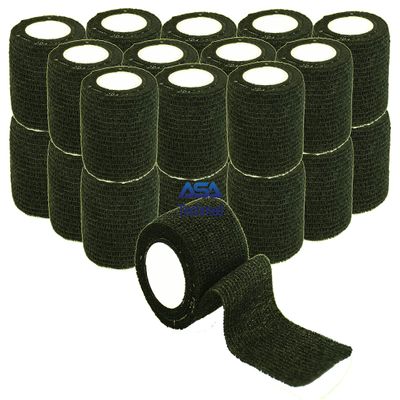 24 - Pack, 2 x 5 Yards, Self-Adherent Cohesive Tape, Strong Sports Tape for Wrist, Ankle Sprains & Swelling, Self-Adhesive Bandage Rolls (Black)