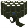 24 - Pack, 2 x 5 Yards, Self-Adherent Cohesive Tape, Strong Sports Tape for Wrist, Ankle Sprains & Swelling, Self-Adhesive Bandage Rolls (Black) view 1