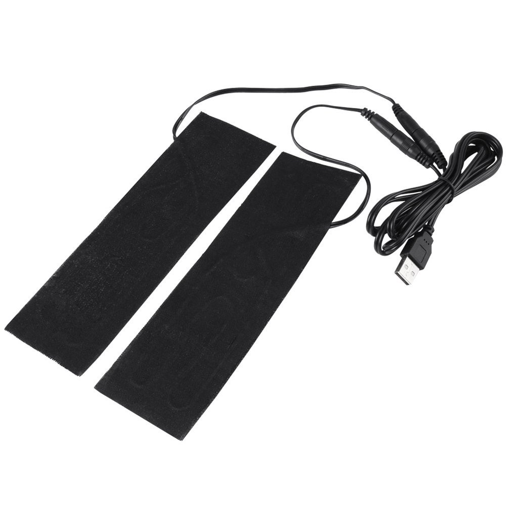 Yosoo Heating Pads USB Heated Pad Electric Foot Heating Pads USB Charging Heating Film Warmer 5V 1 Pair Shoe Insole Heater Sheet Electric Heated Pad for Winter Camping Hiking