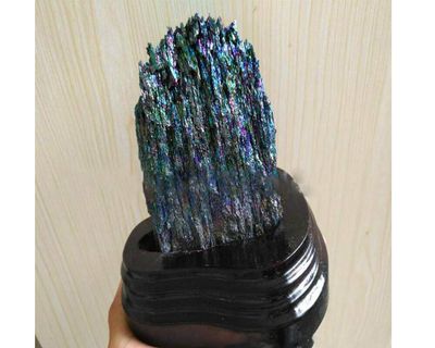 1.1 lb Natural Carborundum Rock Rainbow Cluster Stone, Home Decoration Gemstone Specimen Figurine (Quartz Rainbow B)