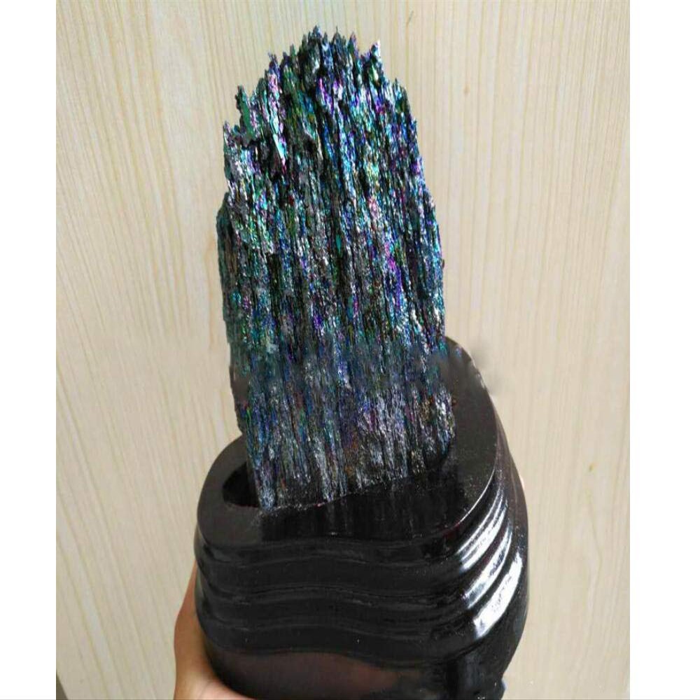 1.1 lb Natural Carborundum Rock Rainbow Cluster Stone, Home Decoration Gemstone Specimen Figurine (Quartz Rainbow B)