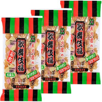 AMANOYA Kabukiage,Japanese Rice Cracker,Soy sauce taste,3 bags No.a187