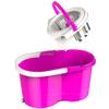 Rotating mop Hand Pressure Automatic Drying Separate Dehydration Basket Double Drive Mop Bucket,2 mop Heads view 3