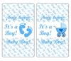 60 Blue Its a Boy Baby Shower Miniatures Candy Bar Wrapper Labels, Baby Shower Miniatures Candy Bar Stickers Decorations, Candy Not Included. Made in USA view 3