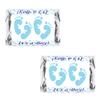 60 Blue Footprints Baby Shower Miniatures Candy Bar Wrapper, Its a Boy Baby Shower Miniatures Candy Bar Stickers Decorations, Candy Not Included. Made in USA view 1