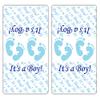 60 Blue Footprints Baby Shower Miniatures Candy Bar Wrapper, Its a Boy Baby Shower Miniatures Candy Bar Stickers Decorations, Candy Not Included. Made in USA view 3