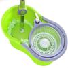 Rotating mop Hand Pressure Automatic Dehydration Double Drive Mop Bucket, 3 mop Heads Plastic Basket(Color:Green) view 1