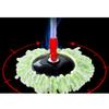 Rotating mop Hand Pressure Automatic Dehydration Double Drive Mop Bucket, 3 mop Heads Plastic Basket(Color:Green) view 2