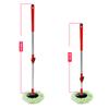 Rotating mop Hand Pressure Automatic Dehydration Double Drive Mop Bucket, 3 mop Heads Plastic Basket(Color:Green) view 3