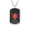 LiFashion LF Mens Stainless Steel PTSD Medical Alert necklaces Black Medical Emergency Dog Tag Pendant Heart Alert Jewelry Monitoring Systems,Post-traumatic Stress Disorder view 1