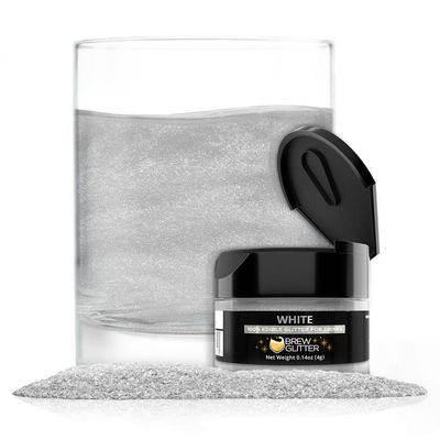 Brew Glitter Edible Glitter for Drinks, Cocktails, Beer, Garnish & Beverages (White, 4 Grams)