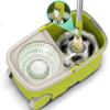 Rotating mop Household Double Drive Hand Pressure Automatic Dehydration Mop Bucket, 6 mop Heads Plastic Basket(Color:Green) view 1