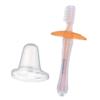 Simba Soft Bristle Silicone Baby Toothbrush with Milk Residue/Fur Scrubber (Orange) view 1