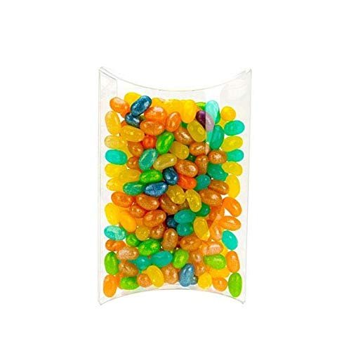 Clear Pillow Boxes 25 Pack, Party Favor Gift Boxes For Wedding Baby Shower Birthday Party Jewelry Candy Box Small Business Gift Card Holder, Clear Plastic Gift Box Treat Party Supplies, PB77NHA