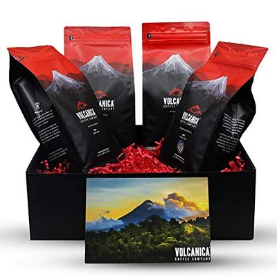 Flavored Coffee Gift Box, Ground, Fresh Roasted, 4 X 16-ounces, Caramel Chocolate, French Vanilla, Hazelnut, and Pumpkin Spice