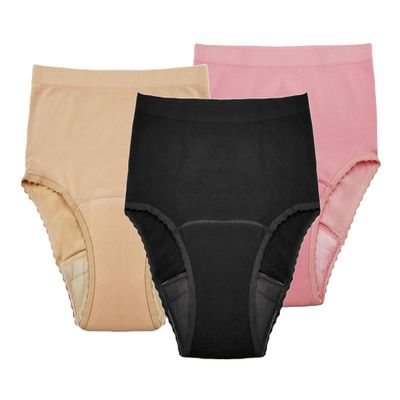Comfort Finds Seamless Incontinence Panty - Reusable Womens Incontinent Underwear (2X-Large, 3 Pack Assorted Colors (3OZ))