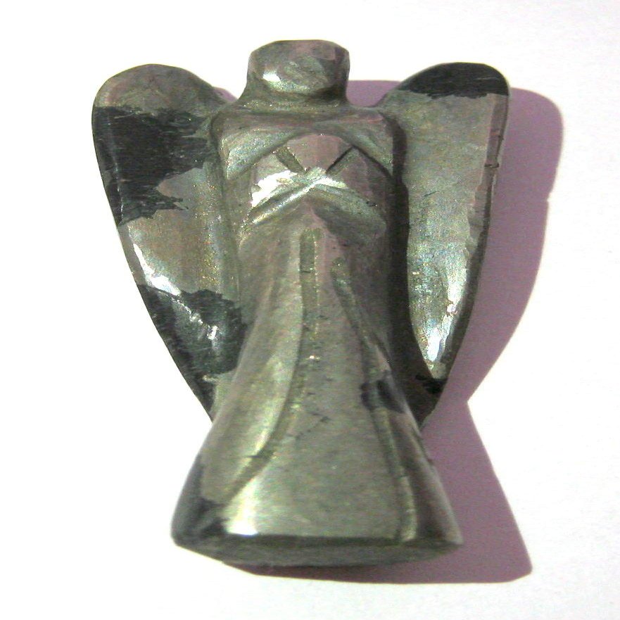 CRYSTALMIRACLE Golden Pyrite Guardian Angel Crystal Healing Feng Shui Gift Reiki Psychic Energy Meditation