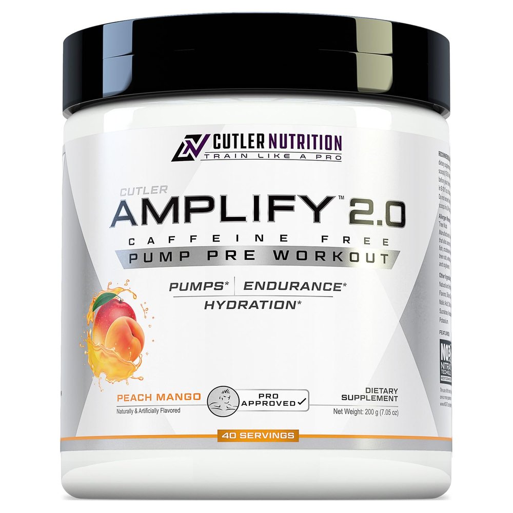 Cutler Nutrition Amplify Pump Pre Workout Caffeine Free Nitric Oxide Booster containing Arginine and Citrulline Pre-Workout for Maximum Pumps