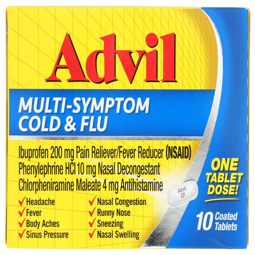 Advil Multi-Symptom Cold & Flu Coated Tablets, 10 Count