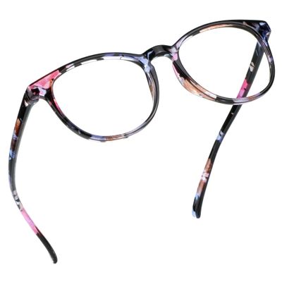 LifeArt Blue Light Blocking Glasses, Anti Eyestrain, Computer Reading Glasses, Gaming Glasses, TV Glasses for Women, Anti Glare (Pink Floral, +3.00 Magnification)