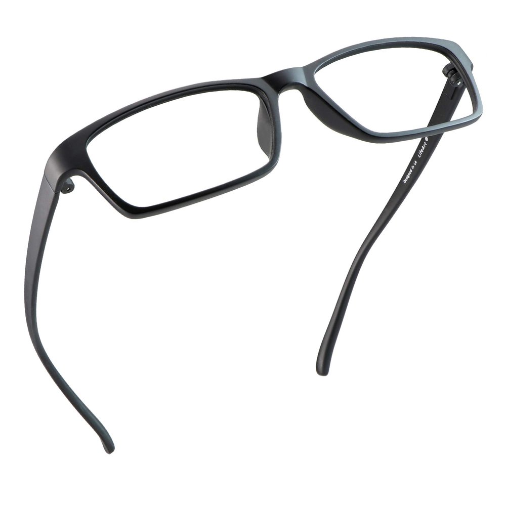 LifeArt Blue Light Blocking Glasses, Anti Eyestrain, Computer Reading Glasses, Gaming Glasses, TV Glasses for Women Men, Anti Glare (Black, +1.25 Magnification)