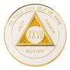 27 Year - White-Gold Sparkle Tri-Plate Medallion | RecoveryShop view 1