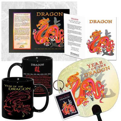 Year Of the Dragon 2024, Oriental Chinese Zodiac Horoscope Sign 6 pc. Gift Set