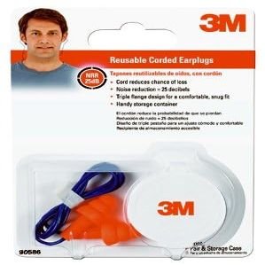 3M 90586H1-DC Corded Reusable Earplugs, NRR 25DB - Quantity 10