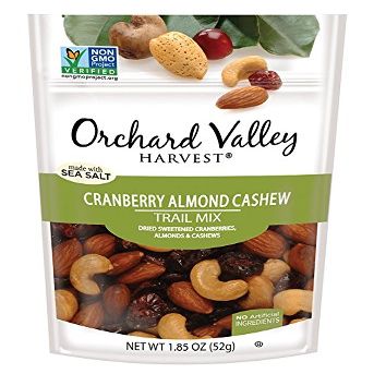 ORCHARD VALLEY HARVEST Cranberry Almond Cashew Trail Mix, 1.85 oz, Non-GMO, No Artificial Ingredients