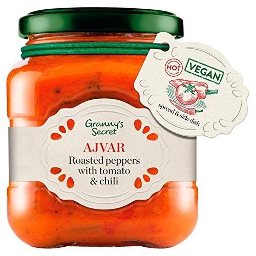 Granny's Secret Ajvar Hot Roasted Red Pepper with Tomato and Spices 200g