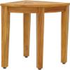 15.5" Kai Corner Teak Shower Bench with Elevated Height view 1