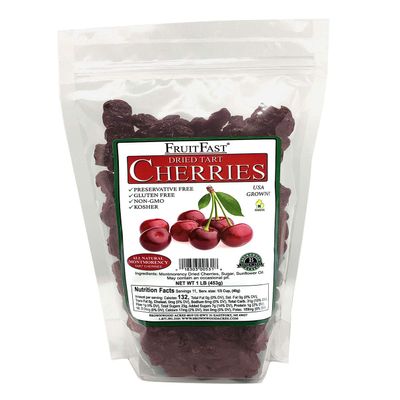 Premium Michigan Montmorency Dried Cherries by Brownwood Acres - Slightly Sweetened - Non-GMO, Gluten Free, Kosher Certified All Natural Healthy Snack Alternative (1 Pound)