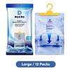Dry & Dry Premium Moisture Absorbers Dehumidifiers for Home, Basement, Bedroom, Small Dehumidifiers - Blue & White (Pack of 12) 14 ounce view 3