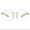 Reducblu Rimless Lightweight Reading Glasses for Women and Men,Frameless Rectangle Readers with Yellow Arm +2.25