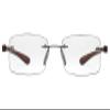 Reducblu Rimless Lightweight Reading Glasses for Women and Men,Frameless Rectangle Readers with Brown Arm +2.75
